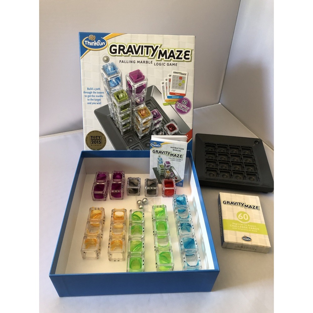 Gravity Maze by Thinkfun Falling Marble Logic Game EUC marble run TOTY AWARD